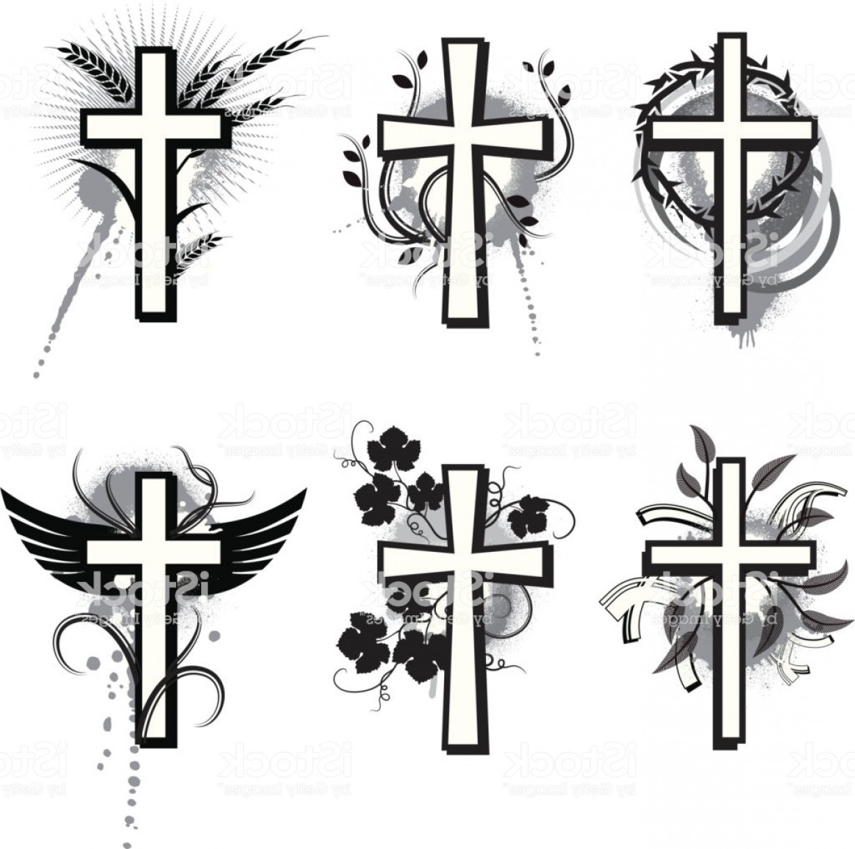Эскизы тату крестов для девушек