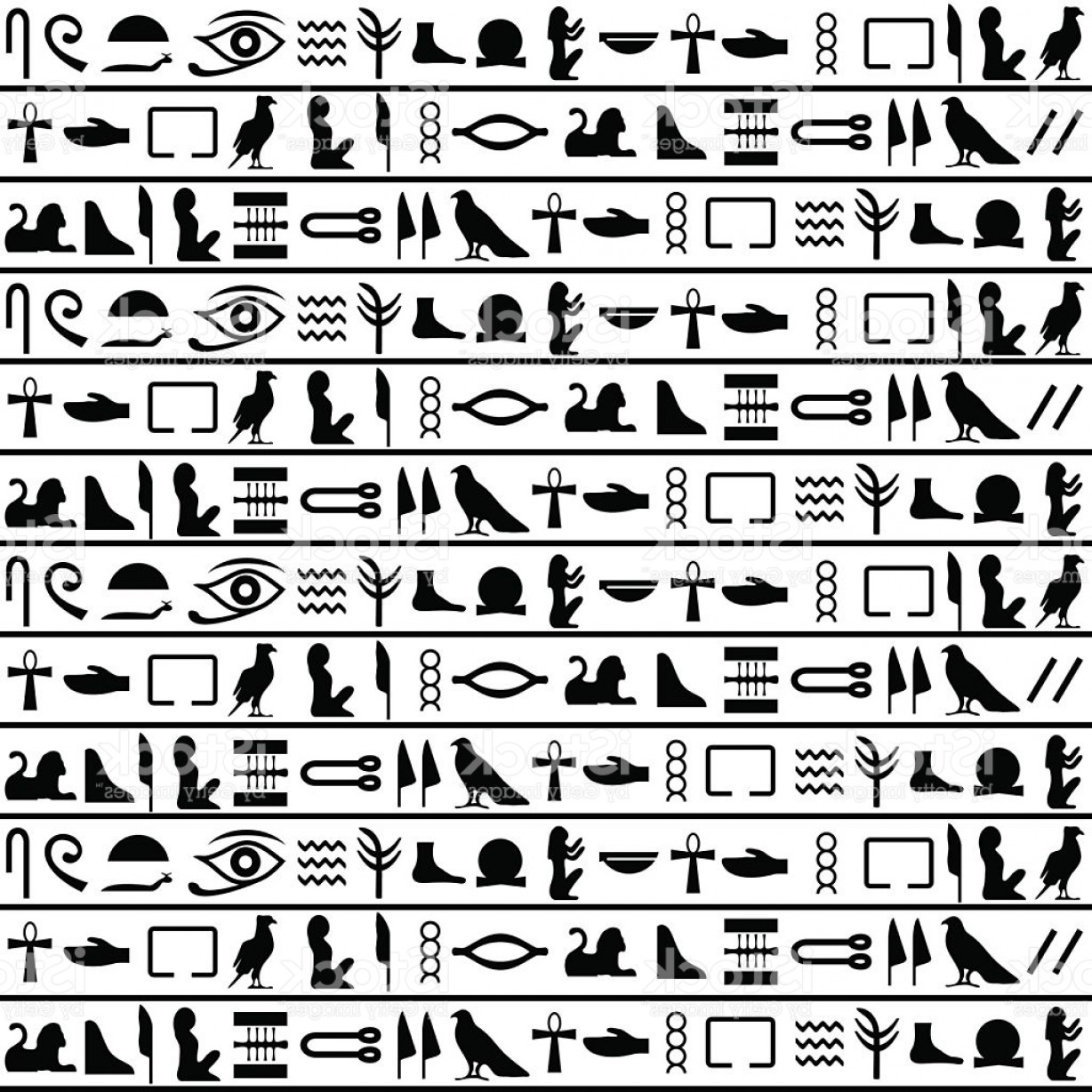 Egyptian Hieroglyphs Or Ancient Egypt Letters Vector