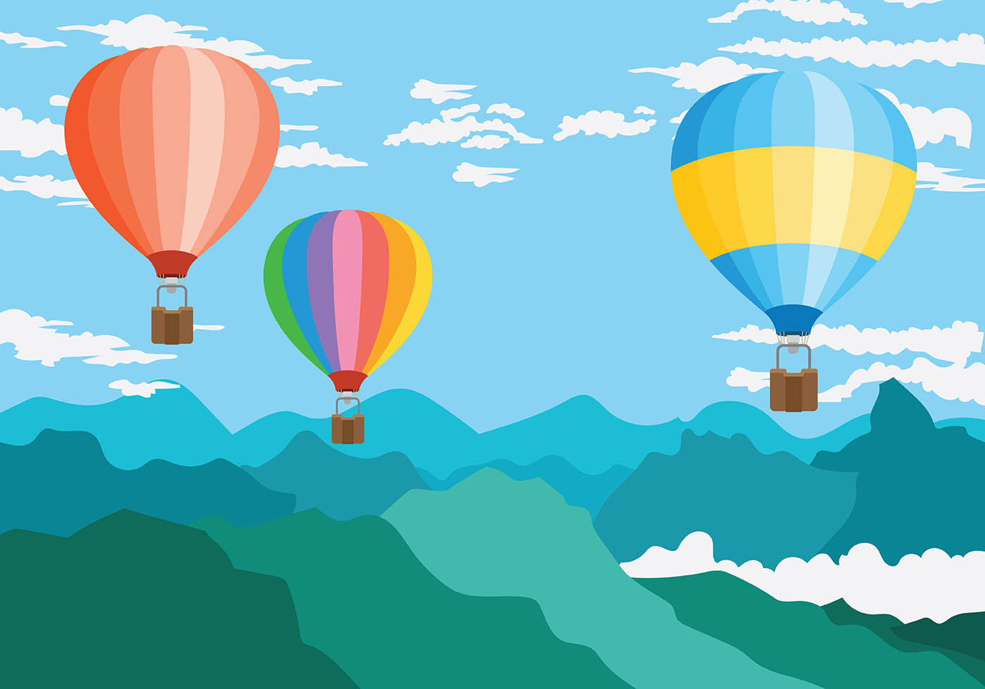 Hot Air Balloon Vector At GetDrawings | Free Download