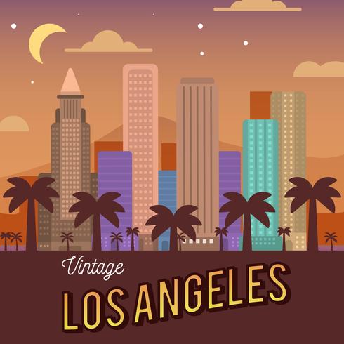 los angeles skyline illustration free download