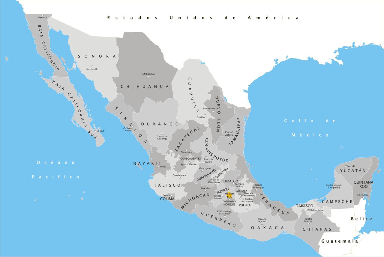 Mapa Mexico Vector at GetDrawings | Free download