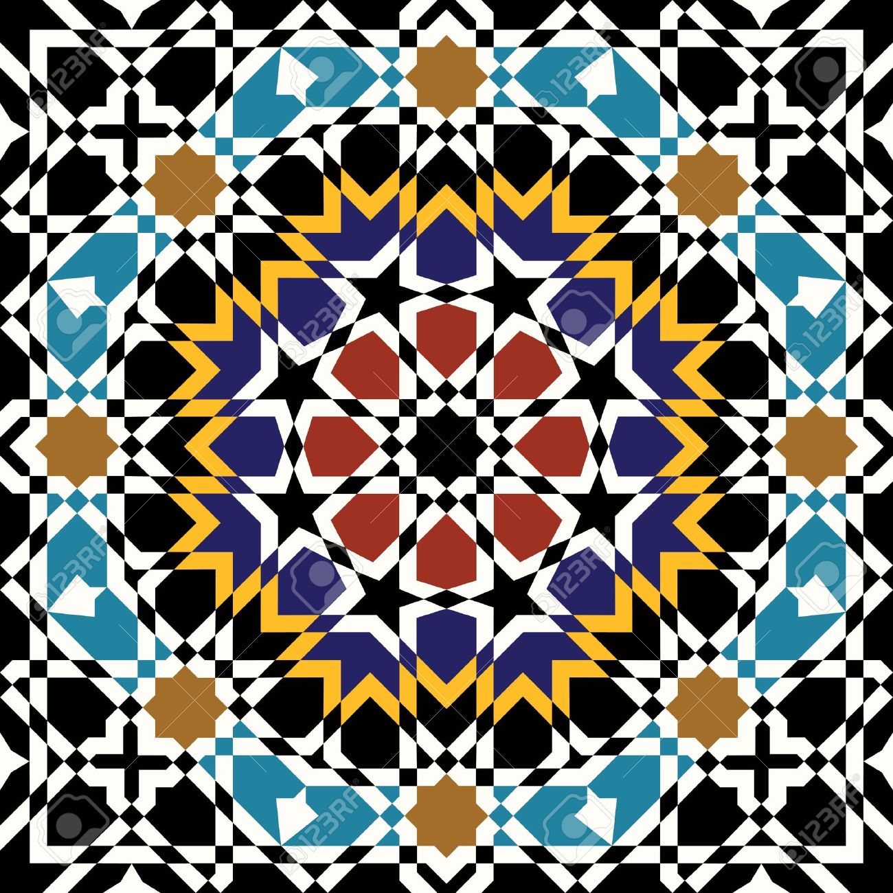 Moroccan Pattern Printable Free Black Gold