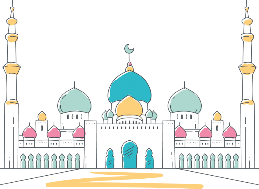 Blue Mosque Vector Illustration