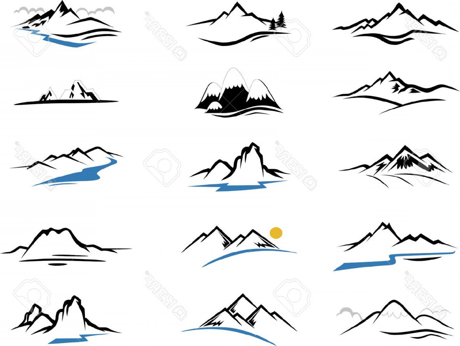 Mountain Range Vector Art at GetDrawings | Free download