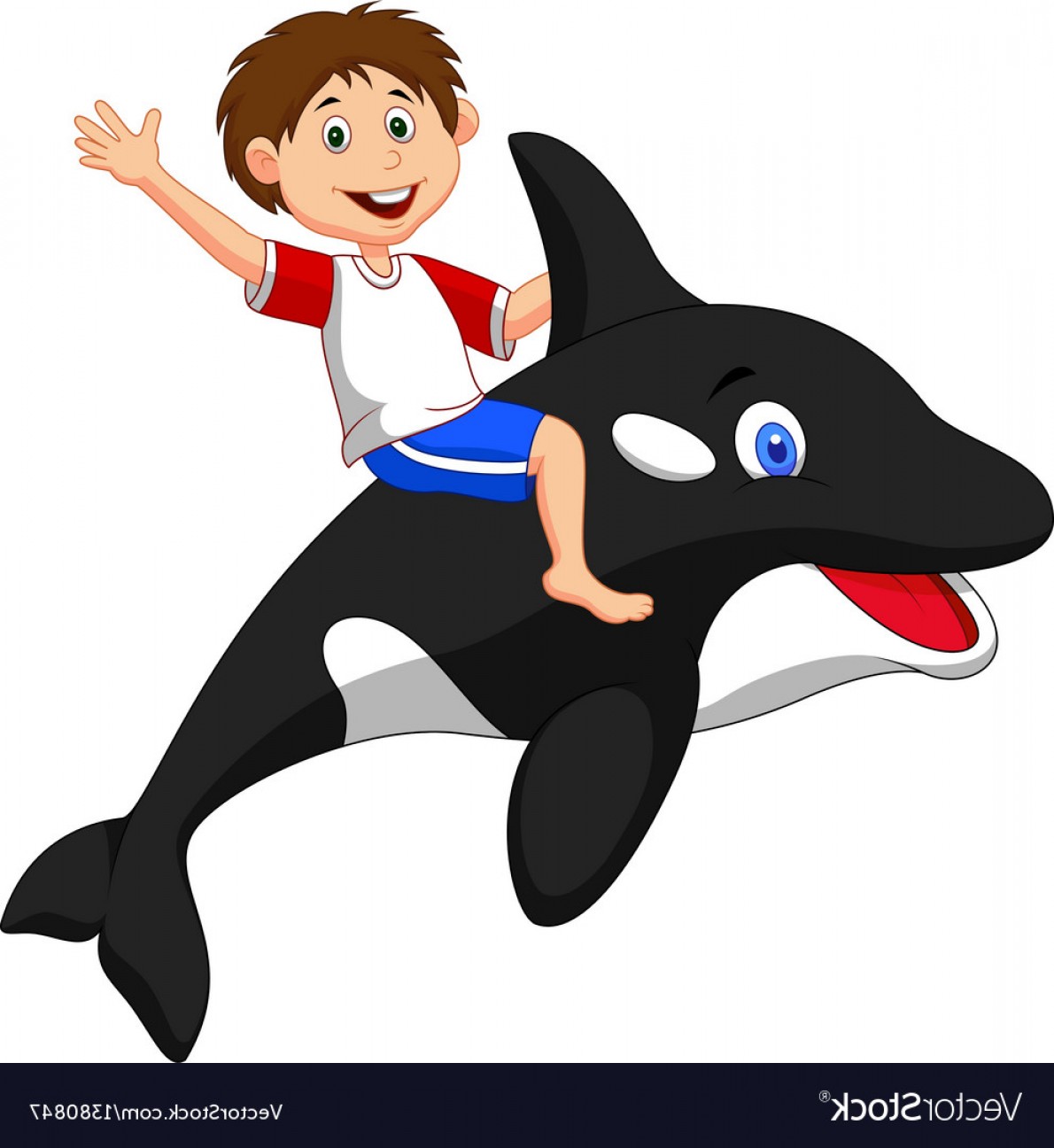 Мальчик верхом на дельфине
