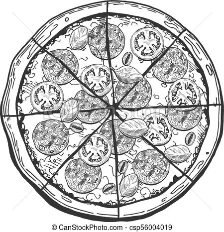 Pizza Vector Black And White At Getdrawings 