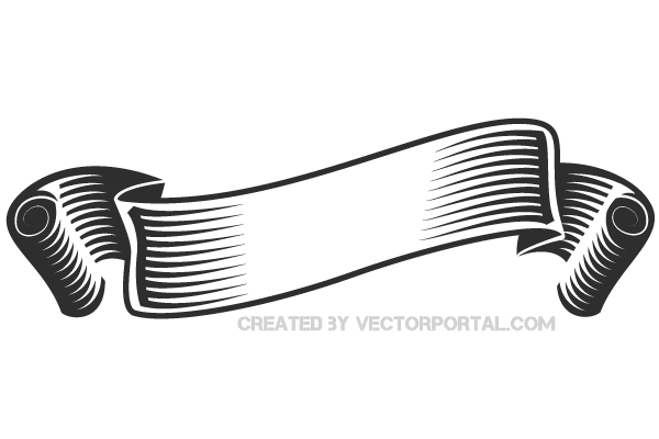 Red and white ribbon vector image, Public domain vectors