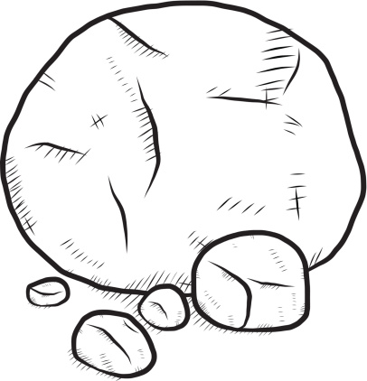406x422 Boulder Clipart Black And White.
