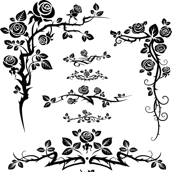 Rose Vine Vector at GetDrawings | Free download