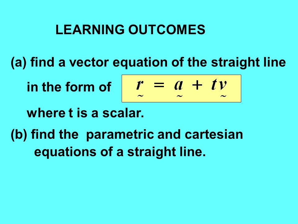 vector equation of a straight line