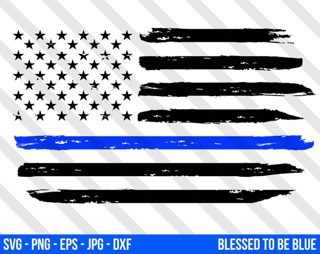 Thin Blue Line Flag Vector At Getdrawings Free Download 