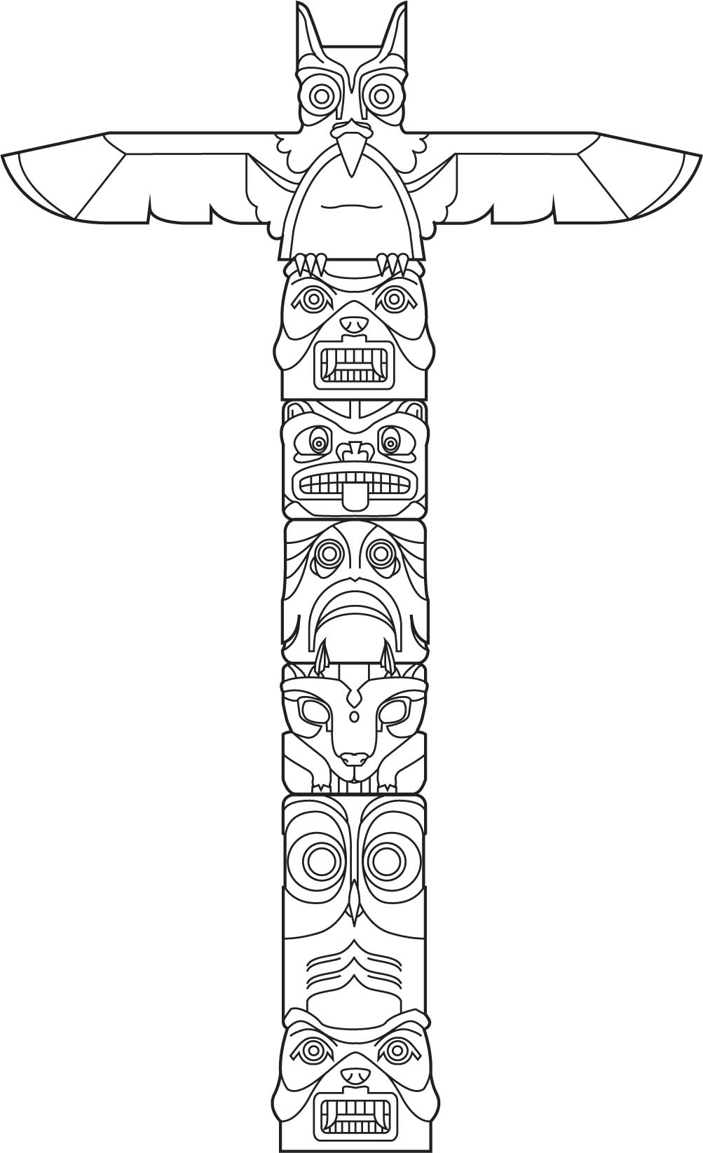 totem-pole-template-neo-coloring