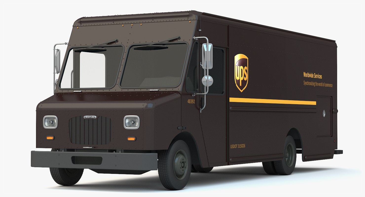 1480x800 3d Ups Delivery Truck Van Model. 