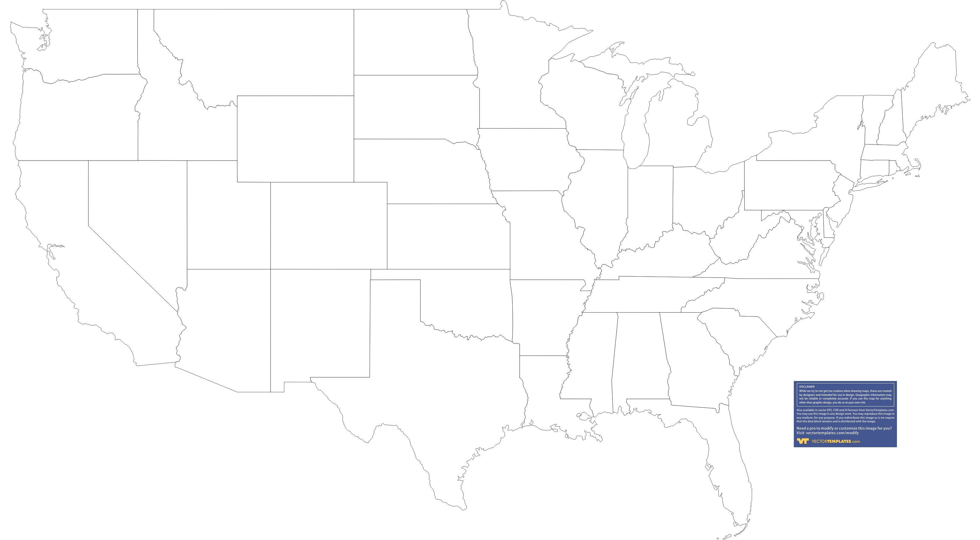 us map states outline vector illustrator download free