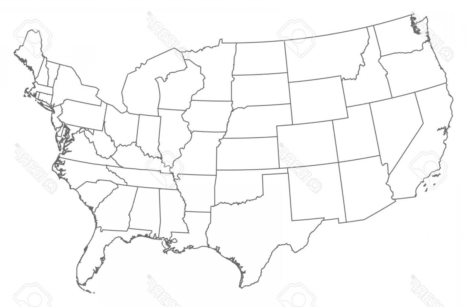 Us Map Vector Outline At GetDrawings Free Download