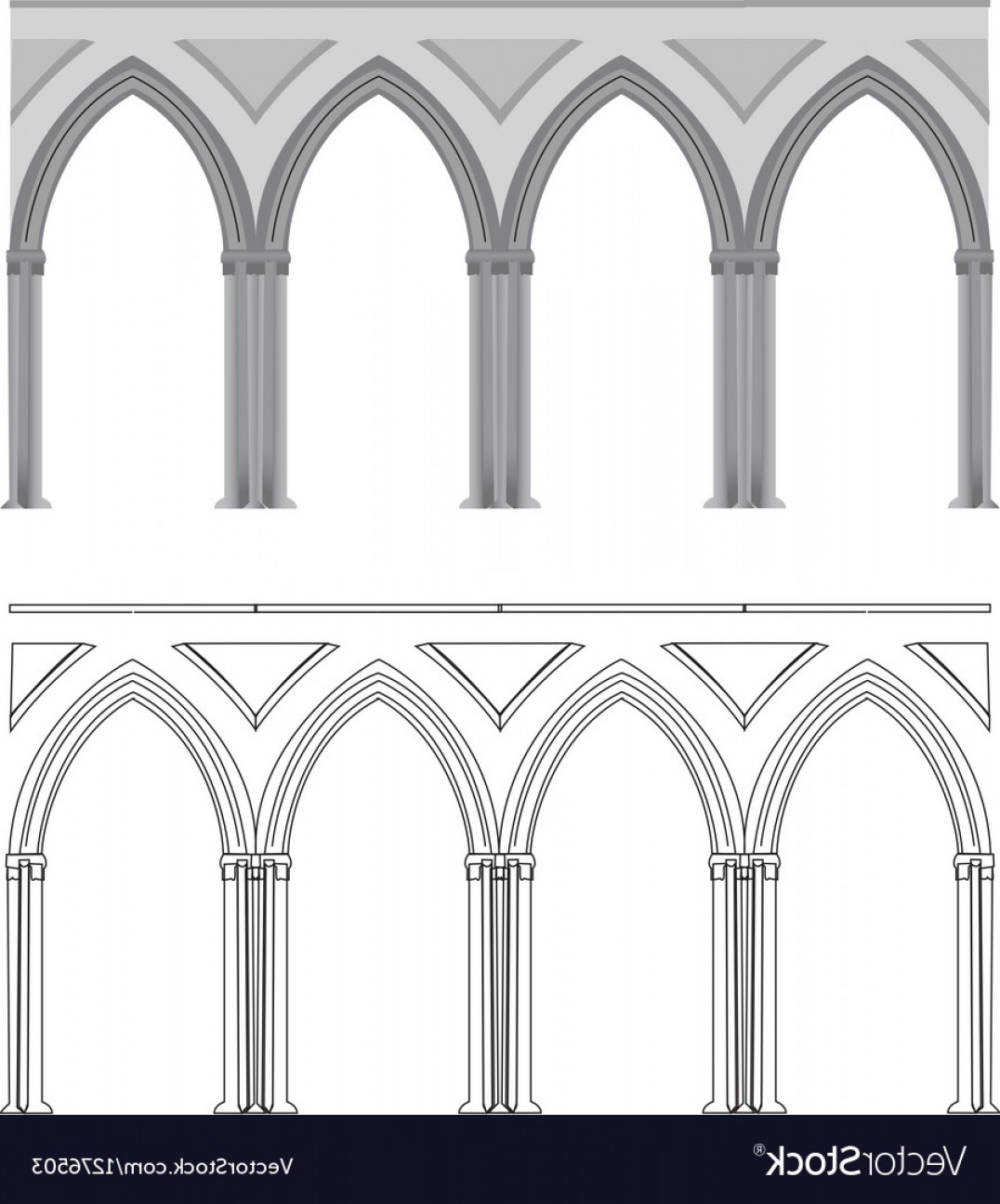 Стрельчатая арка колонны