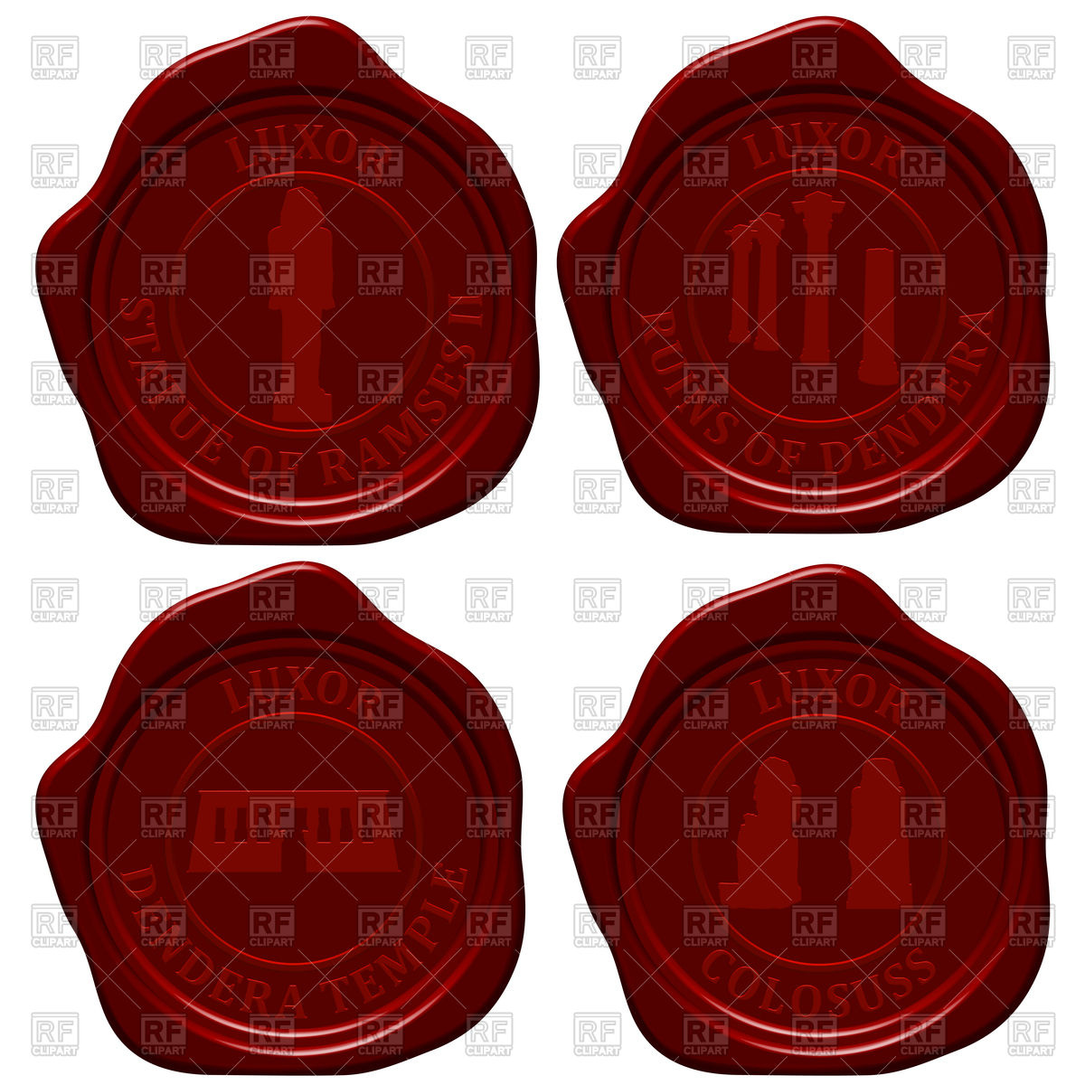 Red wax seal isolated on white background. Wax seal logo. Stamp