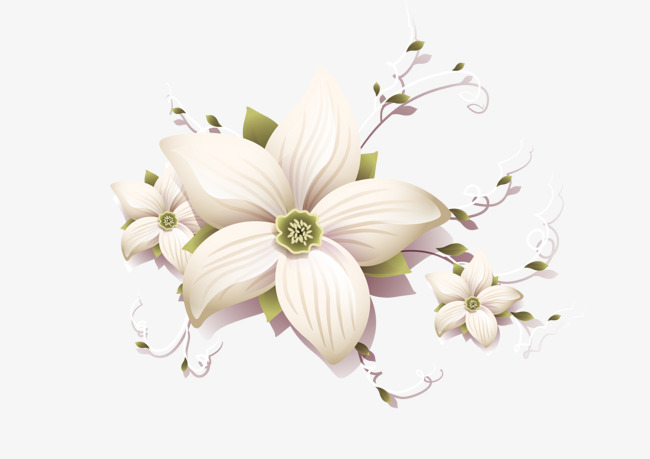 White Paper Flower vector 04 free download
