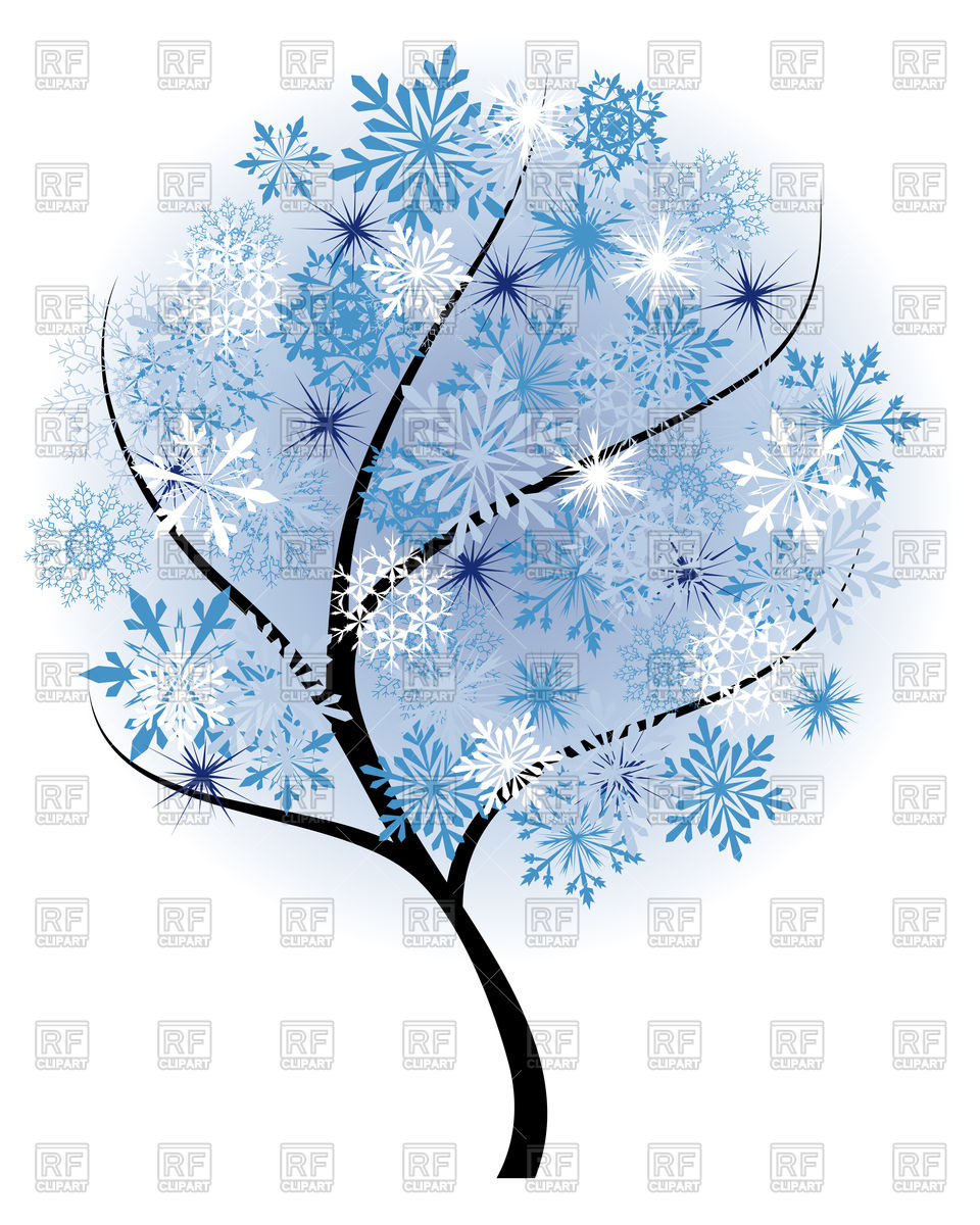 Дерево со снежинками