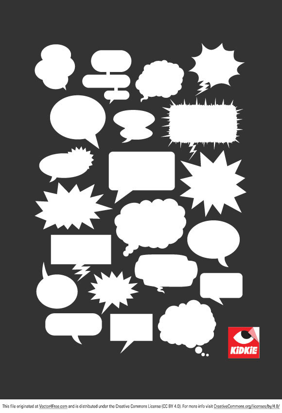 580x849 Free Speech Balloon Vector Pack