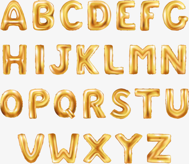 650x564 Golden Balloon Word Word, Vector Material, Gold, Bread Art Word