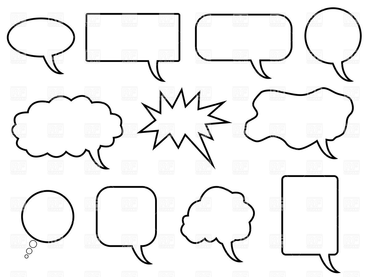 1200x900 Cartoon Simple Speech Bubbles And Balloon Vector Image Vector