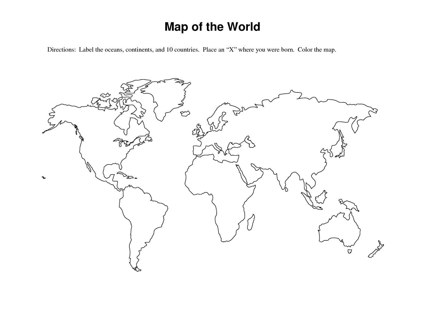 World Map Vector Outline At GetDrawings Free Download
