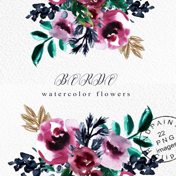 Burgundy Watercolor Flowers at GetDrawings | Free download