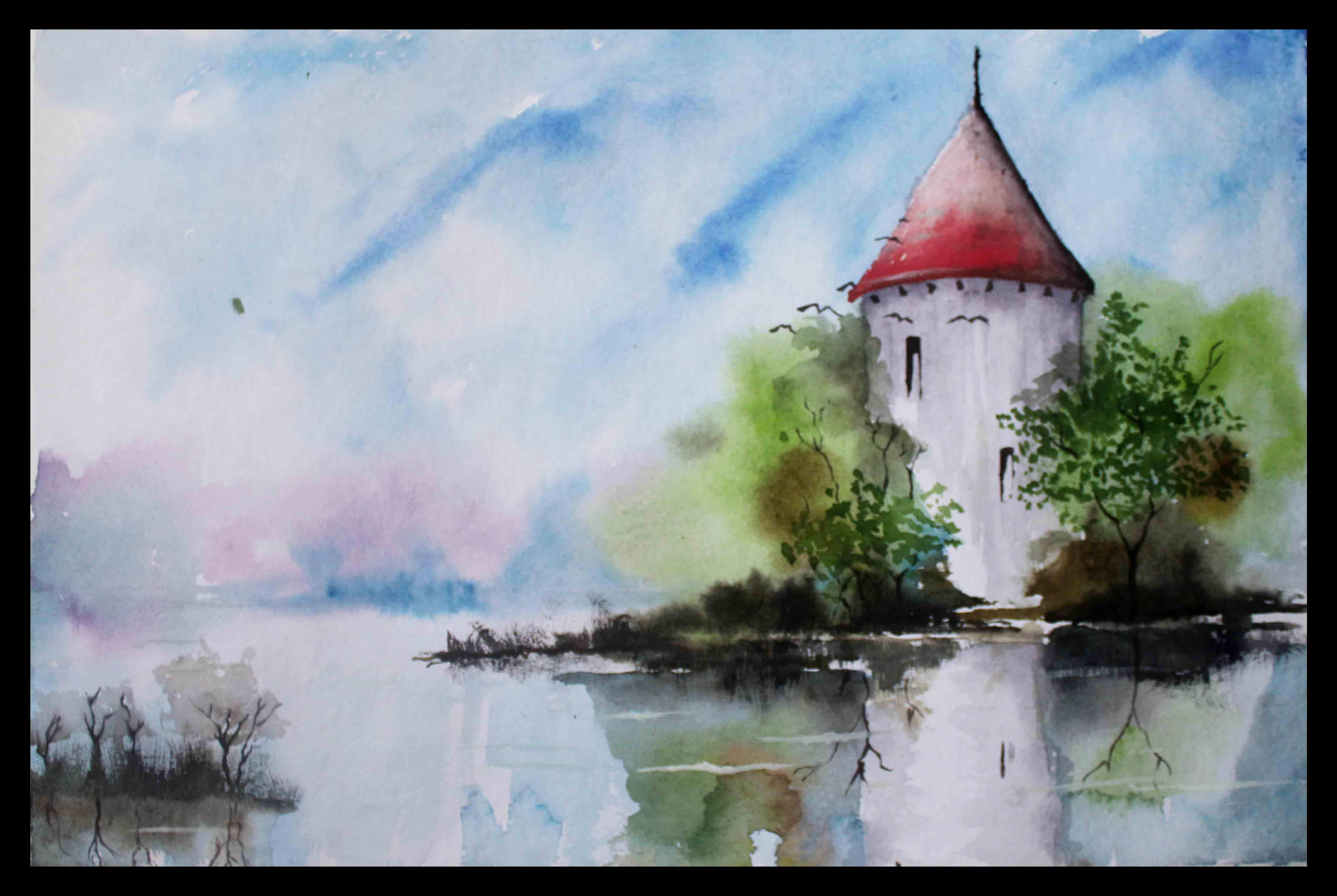 easy watercolor landscape