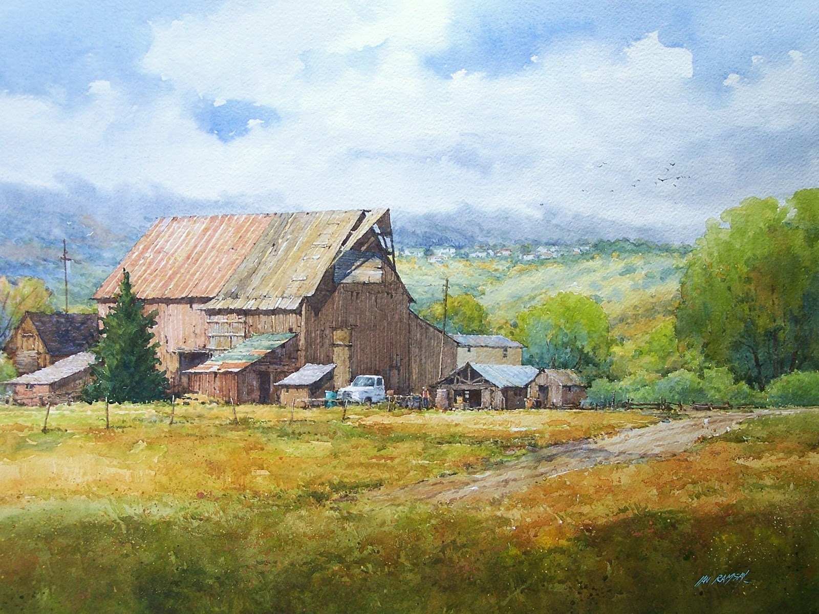 Farm Watercolor Paintings at GetDrawings | Free download