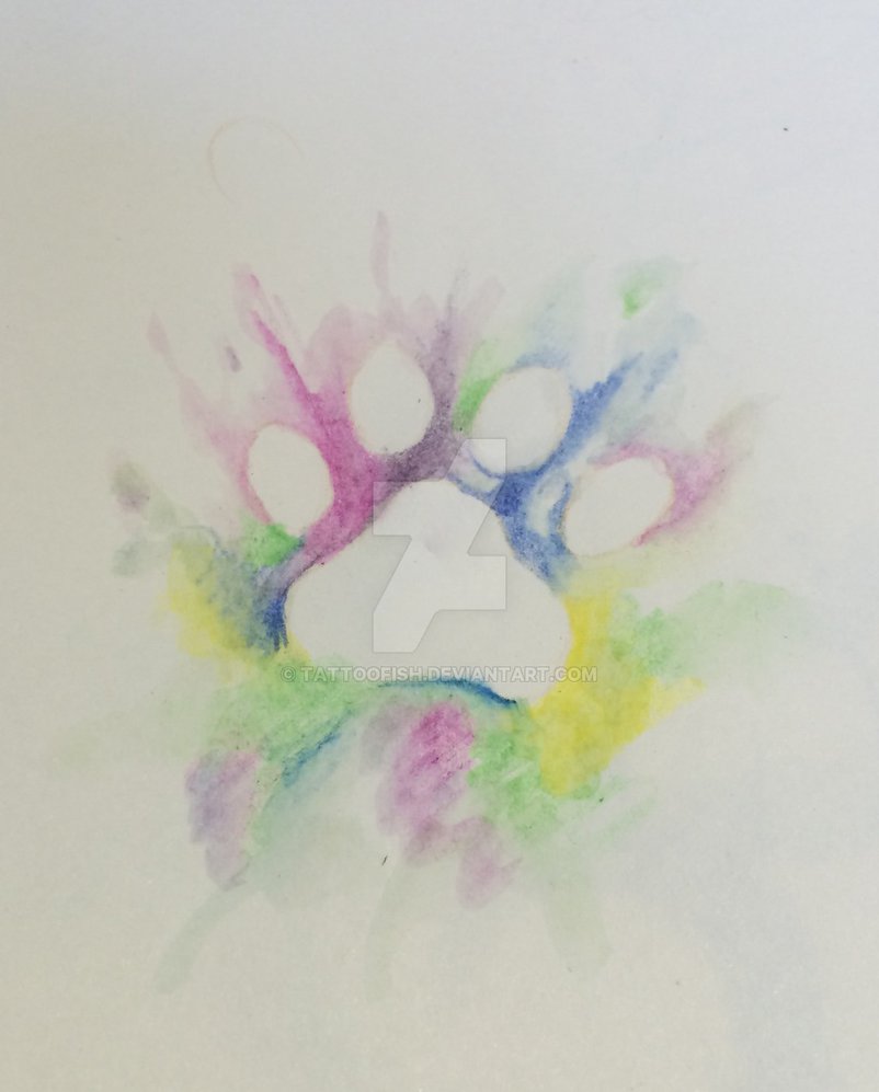 watercolor paw prints