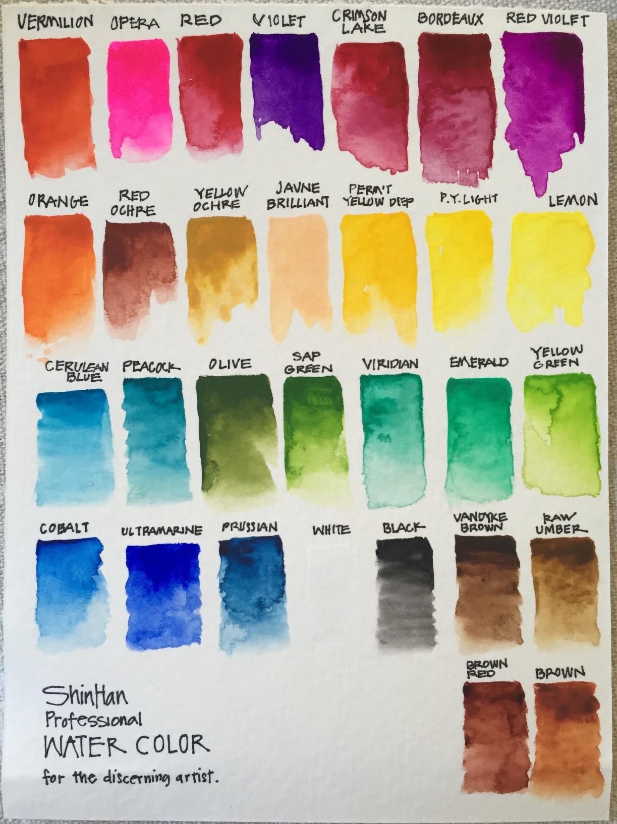 Shinhan Professional Watercolor Paint 7.5ml Tubes 13 Color Set