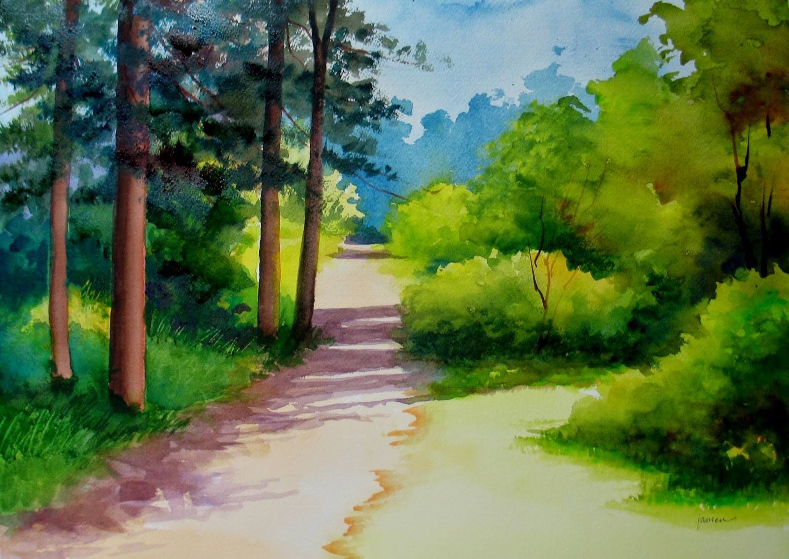 Simple Landscape Watercolor at GetDrawings | Free download