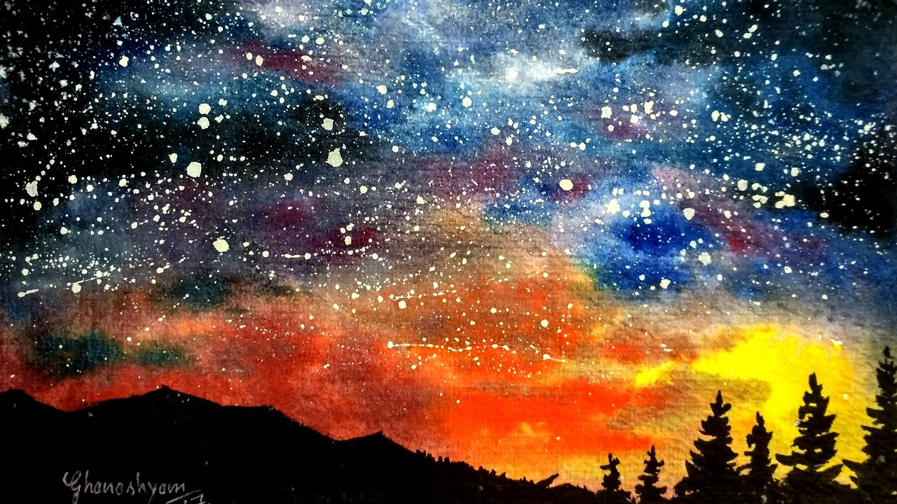 Starry Sky Watercolor at GetDrawings | Free download