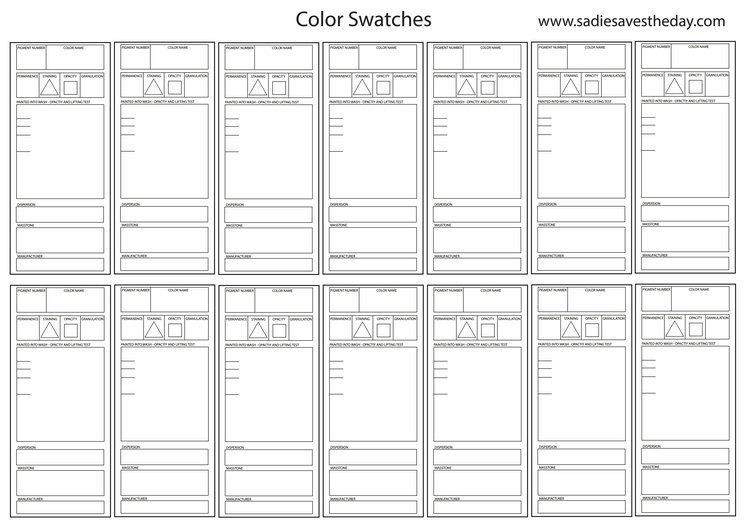 Blank Color Chart Printable