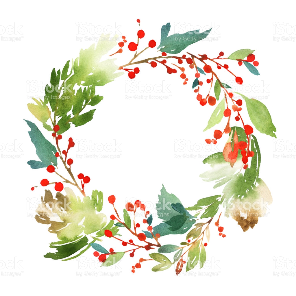 Watercolor Christmas Wreath At Getdrawings Free Download 7014