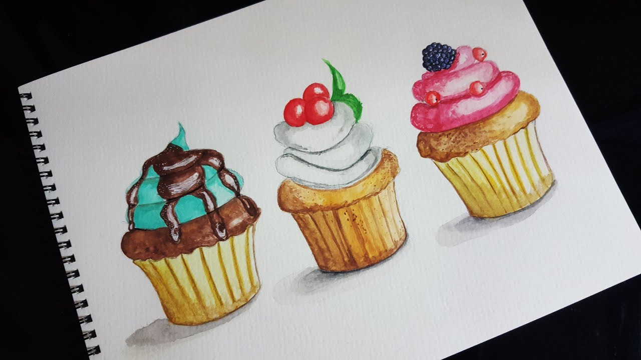 Watercolor Cupcake at GetDrawings