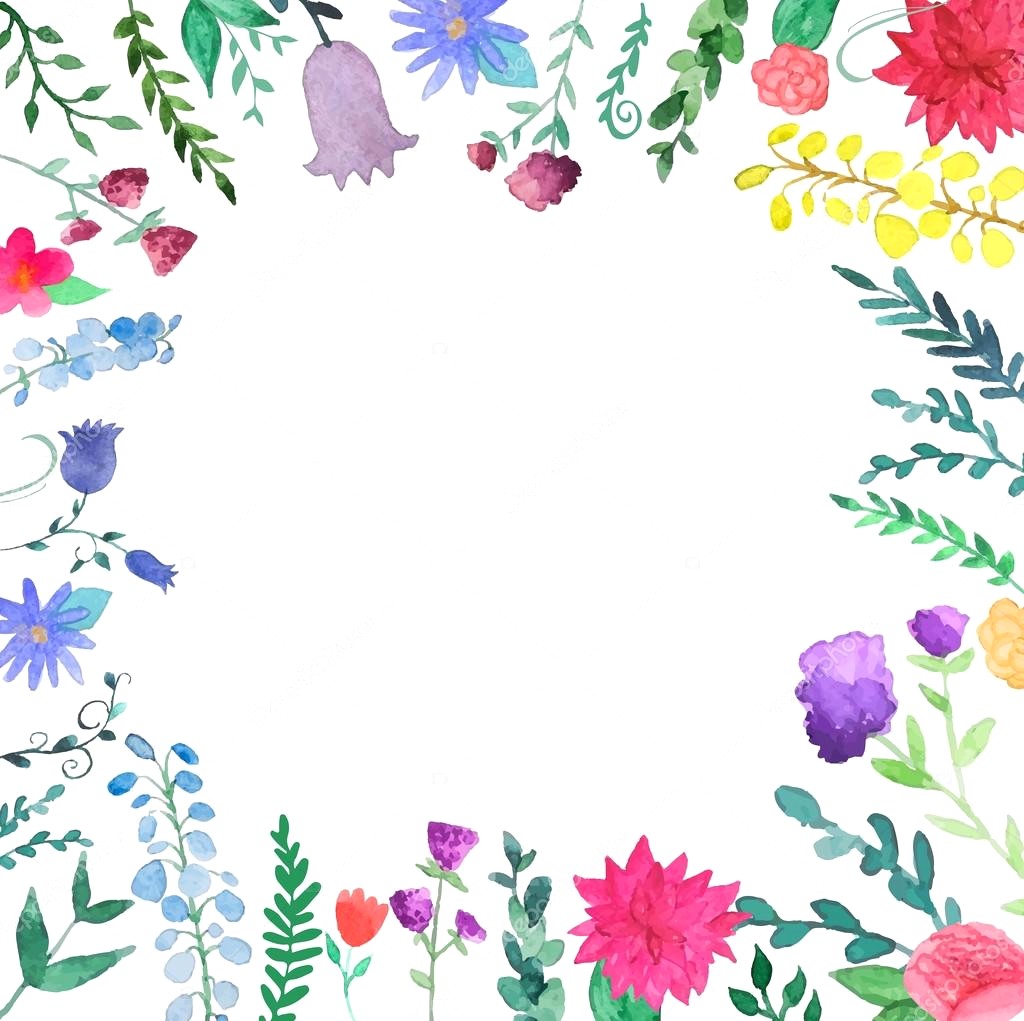 Watercolor Flower Border at GetDrawings | Free download