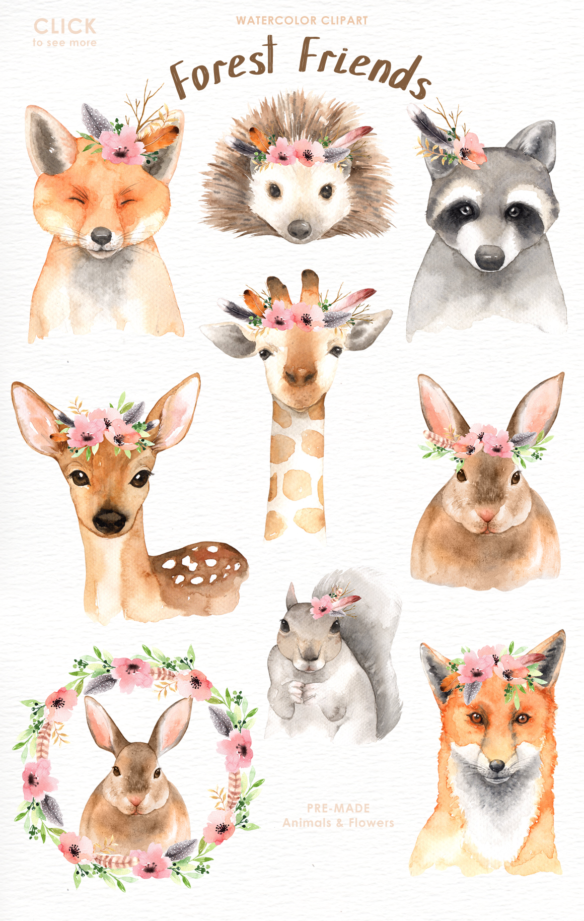 Watercolor Forest Animals at GetDrawings | Free download