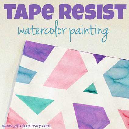 Masking Tape Watercolor Name Project - Frugal Fun For Boys and Girls