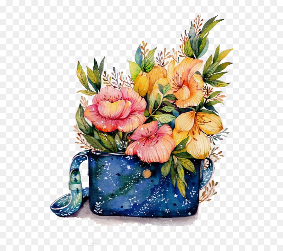 Watercolor Paintings Of Flowers In Vases At Getdrawings Free