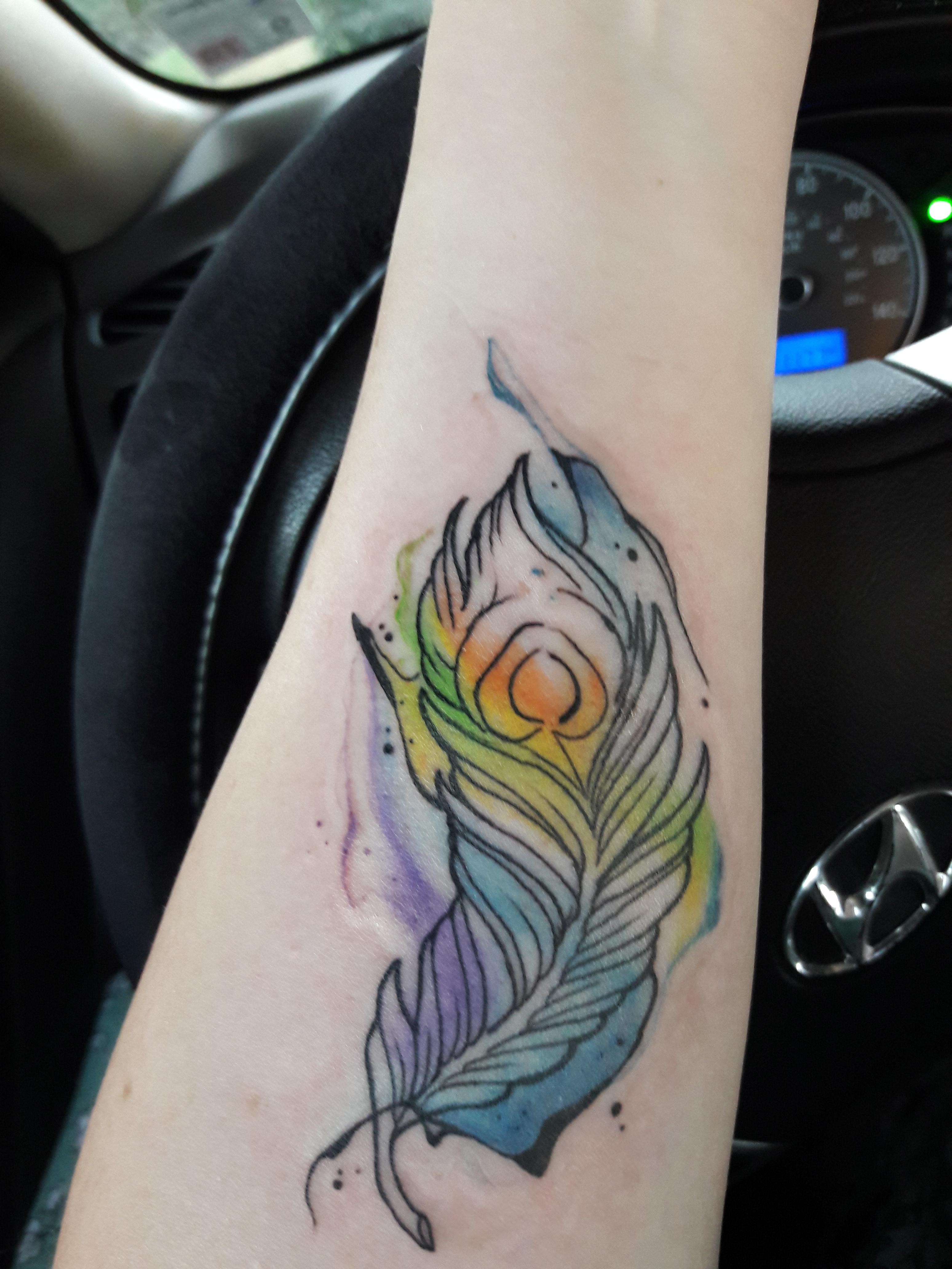 Watercolor Peacock Feather Tattoo At Getdrawings Free Download