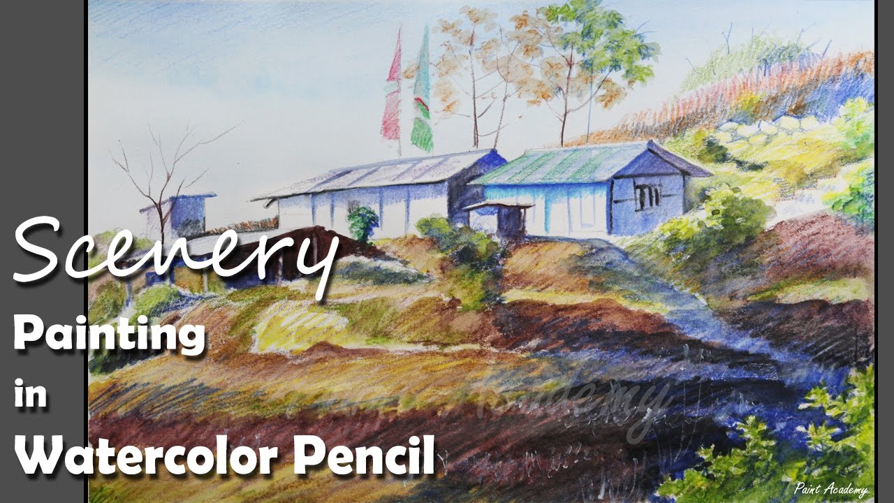 Watercolor Pencil Landscape At GetDrawings | Free Download