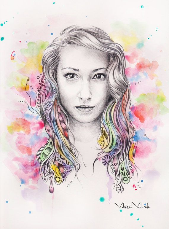 Watercolor Pencil Portrait at GetDrawings