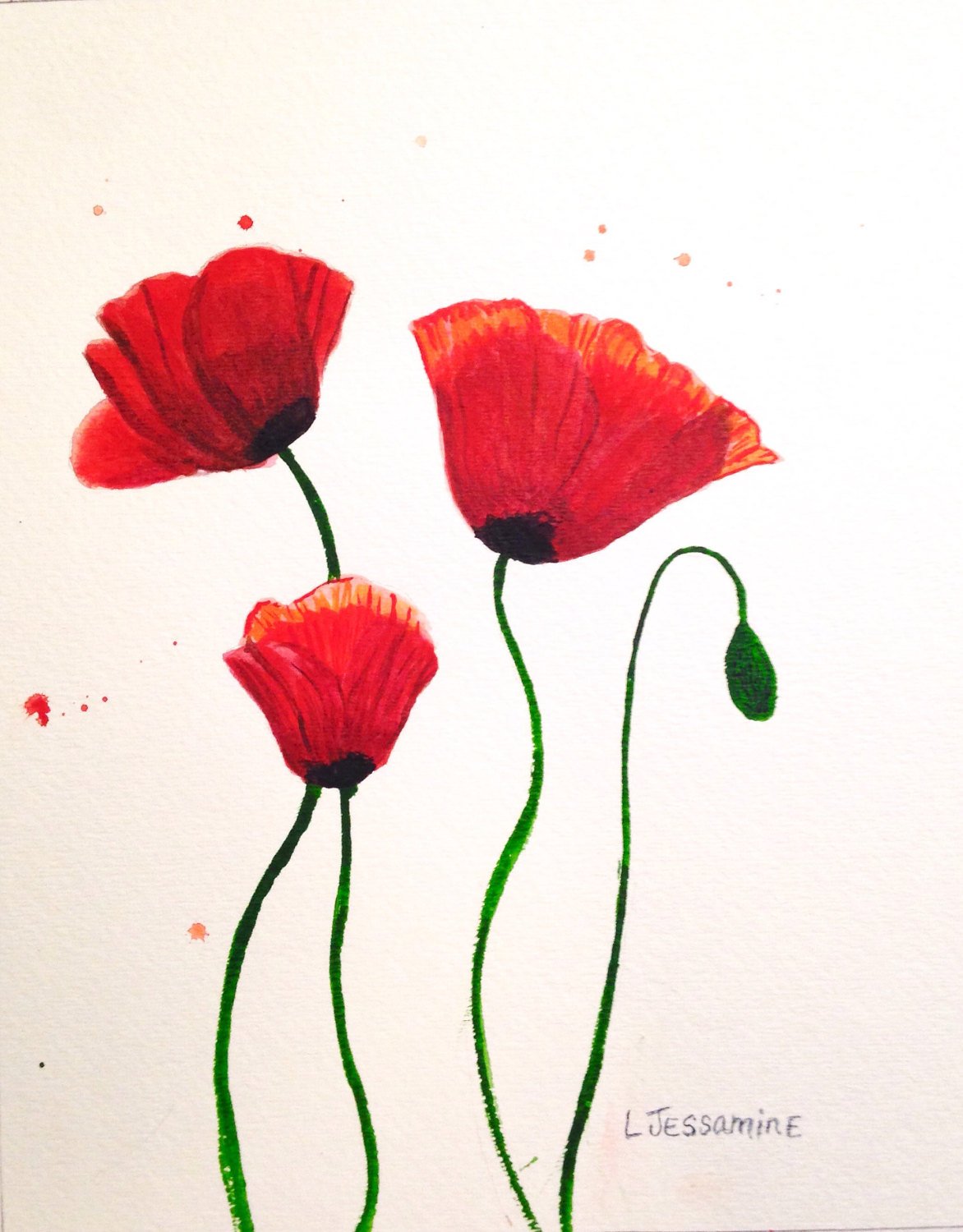 Watercolor Red Flowers at GetDrawings Free download