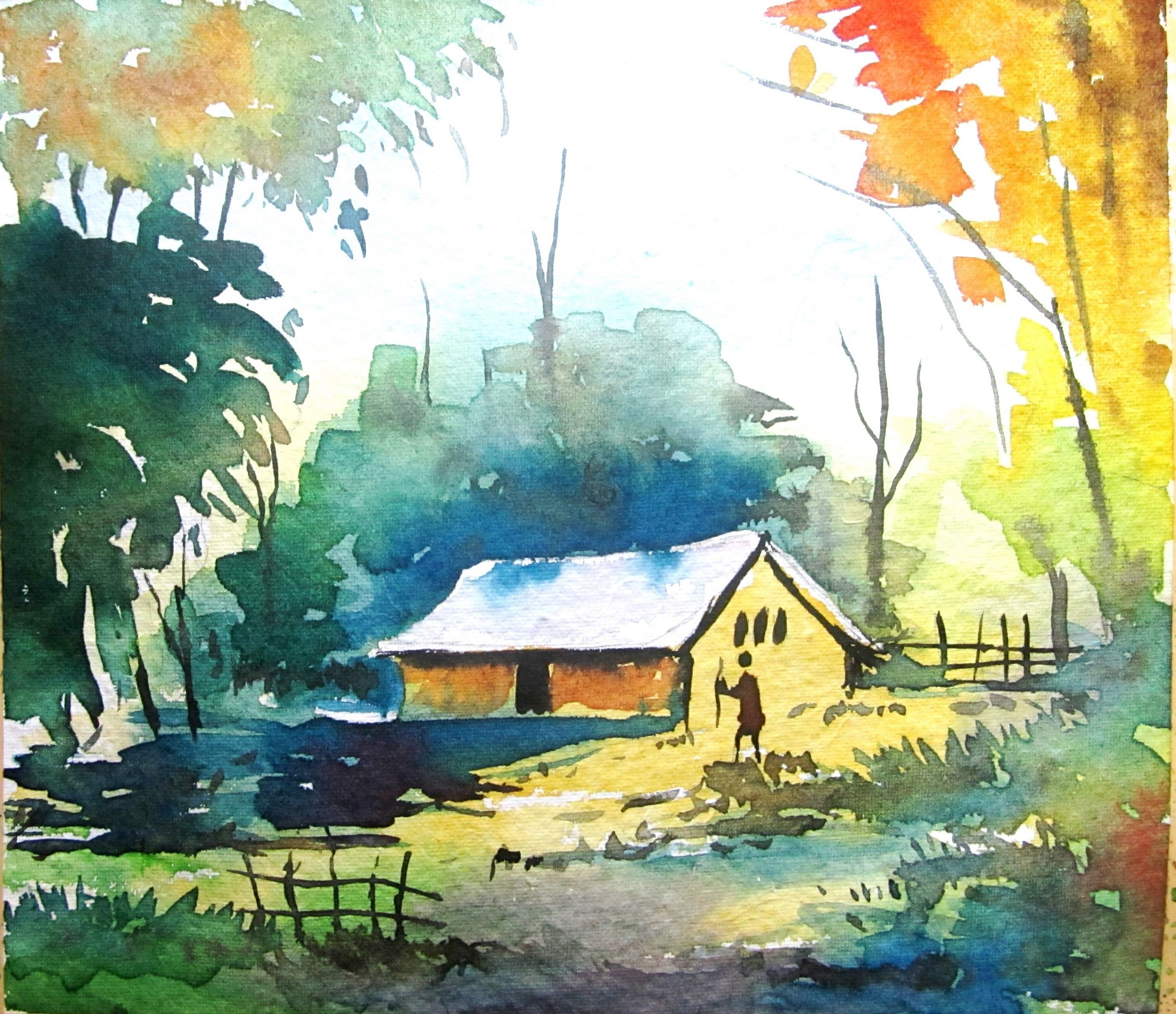 Featured image of post Paintings Watercolor Drawing Scenery Easy