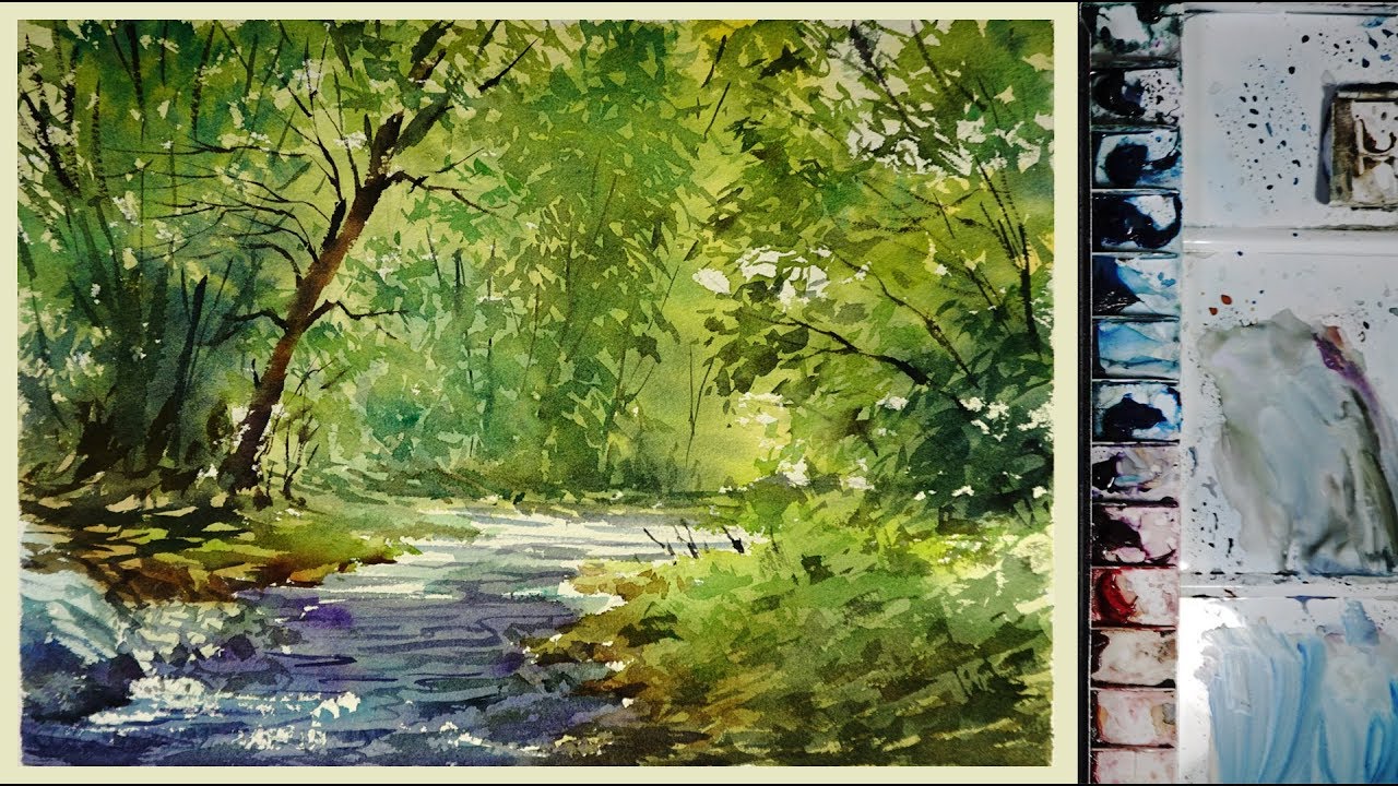 Watercolor Spring Landscape At GetDrawings | Free Download