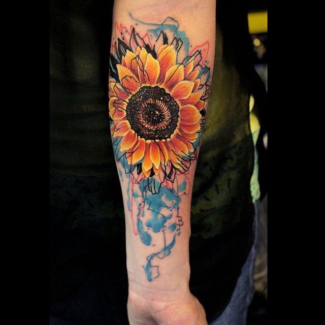 Watercolor Sunflower Tattoo at GetDrawings Free download