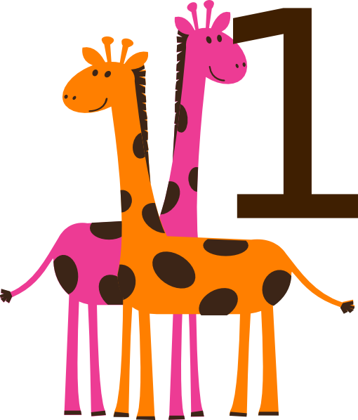 510x598 First Birthday Giraffes Clip Art