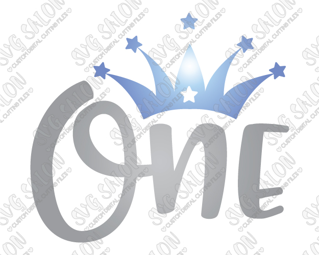 625x500 One Year Old Birthday Star Crown Svg Cut File Set For Girl's Shirts